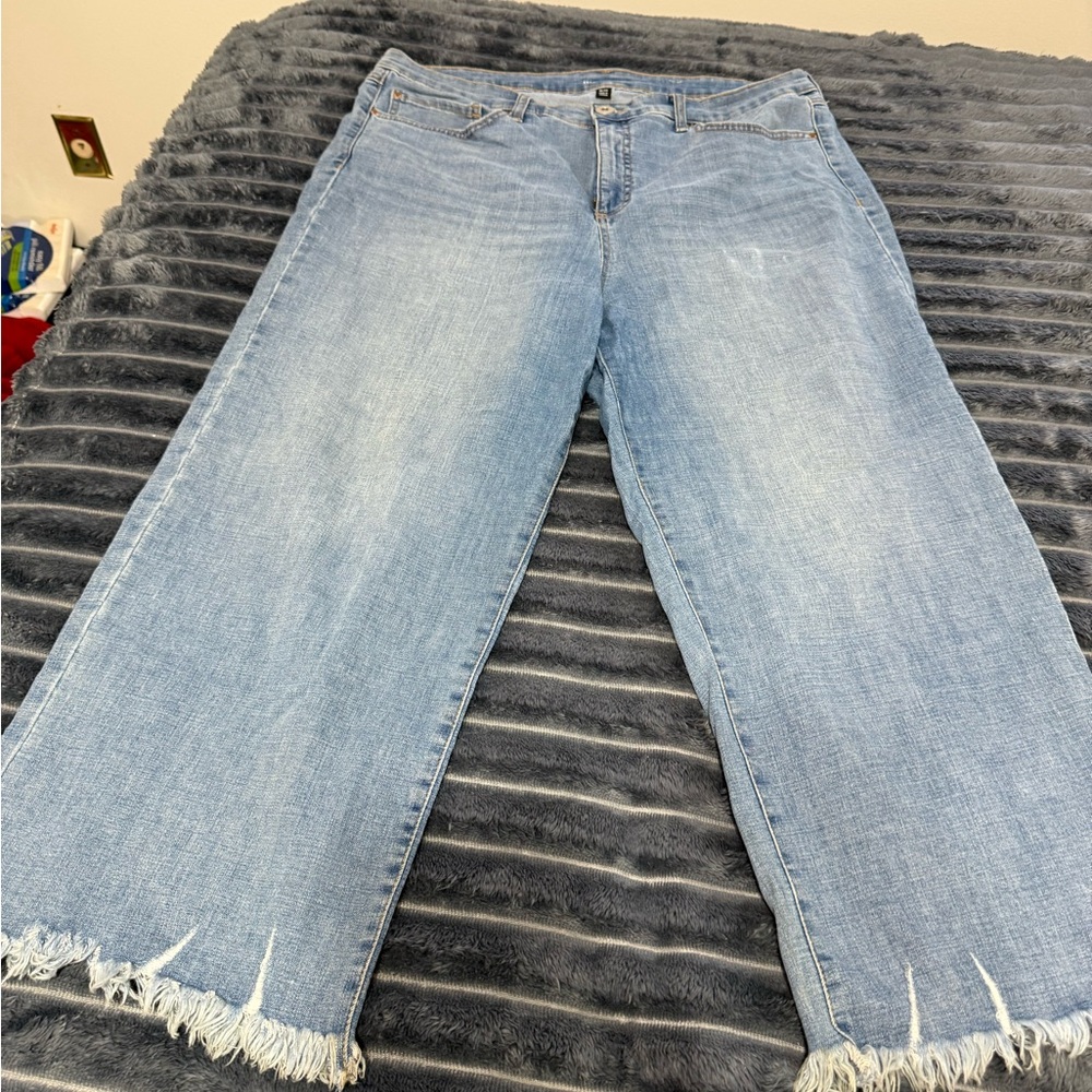 INC International Concepts Light Blue Flare Jeans